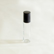 Bottle 10ml Roll On 17mm Clear Glass With Roller Ball & Black Cap